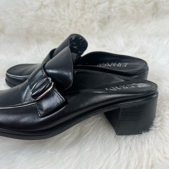 WOMENS BLACK LEATHER FRANCO Sarto MULES CLOGS  Low HEEL SHOES SIZE 7.5 M - Picture 4 of 16